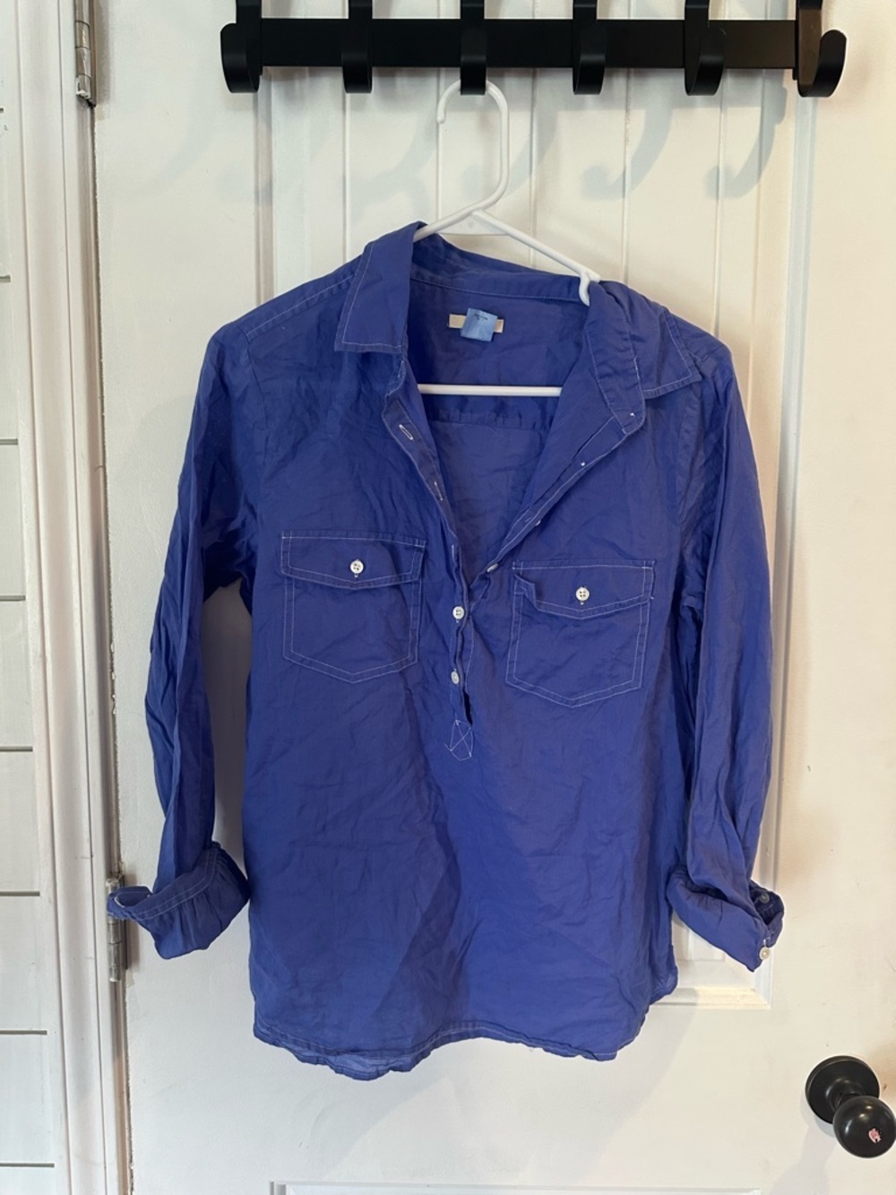 J. Crew Women's Cotton Button-Up Shirt in Periwinkle